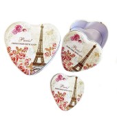 Κουτί αποθήκευσης μεταλλικό καρδια με μοτίβο Paris love σετ τρία τεμάχια